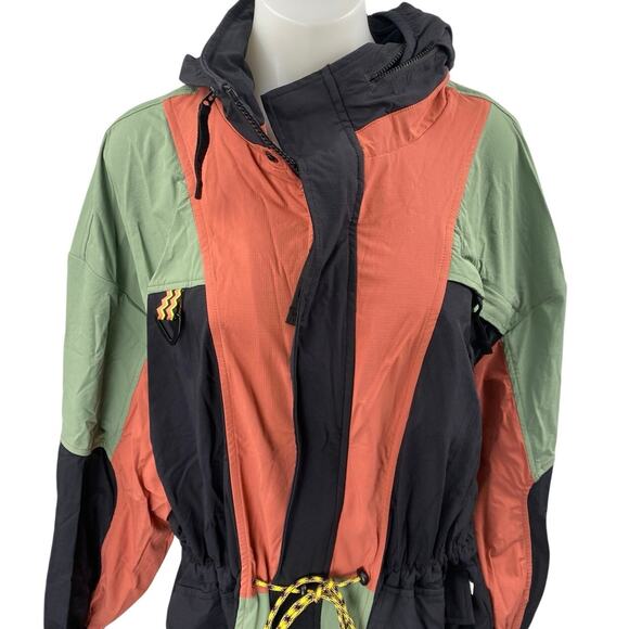 Fabletics The Heights Multicolor Colorblock Hoodie Windbreaker Cargo Jacket XXL - Picture 3 of 5